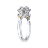 Shah Luxury 14K Tow-Tone Gold Round Diamond Halo Engagement Ring (Semi-Mount) photo 3