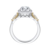 Shah Luxury 14K Tow-Tone Gold Round Diamond Halo Engagement Ring (Semi-Mount) photo 4