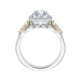 Shah Luxury 14K Tow-Tone Gold Round Diamond Halo Engagement Ring (Semi-Mount) photo 4
