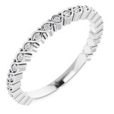 14K White .08 CTW Diamond Band photo