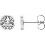 14K White Eye of Providence Earrings photo