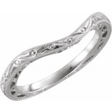 14K White Design-Engraved Band photo