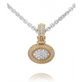 Vahan 14k Gold & Sterling Silver Diamond Pendant photo