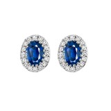 Gems One 14Kt White Gold Diamond (1/5Ctw) & Sapphire (7/8 Ctw) Earring photo