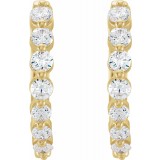 14K Yellow 1/2 CTW Diamond 15.25 mm Hoop Earrings photo 2