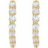 14K Yellow 1/2 CTW Diamond 15.25 mm Hoop Earrings photo 2