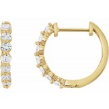 14K Yellow 1/2 CTW Diamond 15.25 mm Hoop Earrings photo