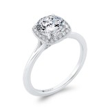 Shah Luxury 14K White Gold Diamond Halo Engagement Ring (Semi-Mount) photo 2
