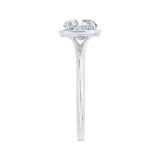 Shah Luxury 14K White Gold Diamond Halo Engagement Ring (Semi-Mount) photo 3