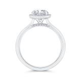 Shah Luxury 14K White Gold Diamond Halo Engagement Ring (Semi-Mount) photo 4