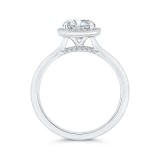 Shah Luxury 14K White Gold Diamond Halo Engagement Ring (Semi-Mount) photo 4