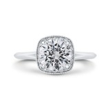 Shah Luxury 14K White Gold Diamond Halo Engagement Ring (Semi-Mount) photo