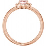 14K Rose Morganite & .08 CTW Diamond Ring photo 2