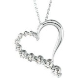 14K White 1 CTW Diamond Journey Heart 18 Necklace photo