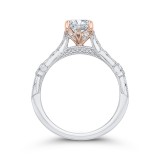 Shah Luxury 14K Two-Tone Gold Round Diamond Engagement Ring (Semi-Mount) photo 4