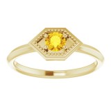 14K Yellow Sapphire Geometric Ring photo 3