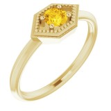 14K Yellow Sapphire Geometric Ring photo