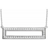 14K White 3/8 CTW Diamond Rectangle 16-18 Necklace photo