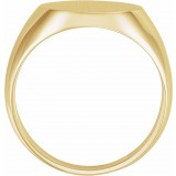 18K Yellow 22x20 mm Oval Signet Ring photo 2