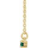 14K Yellow Emerald & 1/5 CTW Diamond Bar 16-18 Necklace photo 2