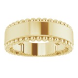 14K Yellow Engravable Beaded Ring photo 3