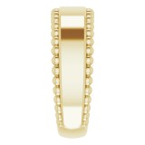 14K Yellow Engravable Beaded Ring photo 4