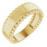 14K Yellow Engravable Beaded Ring photo