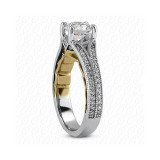 14k White Gold Diamond Semi-Mount Antique Engagement Ring photo 2