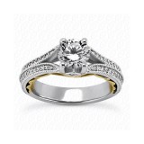 14k White Gold Diamond Semi-Mount Antique Engagement Ring photo