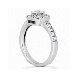 14k White Gold Diamond Semi-Mount Halo Engagement Ring photo 2