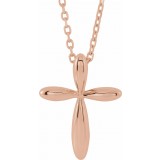 14K Rose 14.65x11.2 mm Cross 16-18 Necklace photo