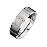 14k White Gold Channel Round Diamond Men's Band photo