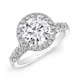 18k White Gold Diamond Halo Engagement Ring photo