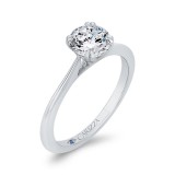 Shah Luxury 14K White Gold Solitaire Engagement Ring (Semi-Mount) photo 2