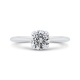 Shah Luxury 14K White Gold Solitaire Engagement Ring (Semi-Mount) photo