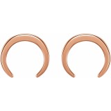 14K Rose Crescent Earrings photo 2