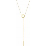 14K Yellow Circle & Bar Y 16-18 Necklace photo