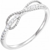 14K White 1/10 CTW Diamond Infinity-Inspired Ring photo