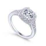 Gabriel & Co. 14k White Gold Entwined Halo Engagement Ring photo 3