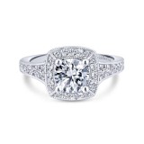 Gabriel & Co. 14k White Gold Entwined Halo Engagement Ring photo