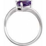 14K White Amethyst Ring photo 2