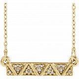 14K Yellow .05 CTW Diamond Geometric Bar 16-18 Necklace photo