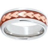 Serinium Domed Band with Copper Inlay and Arrow Laser Engraving photo