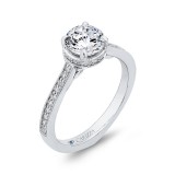 Shah Luxury Round Diamond Engagement Ring In 14K White Gold (Semi-Mount) photo 2