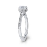 Shah Luxury Round Diamond Engagement Ring In 14K White Gold (Semi-Mount) photo 3