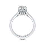 Shah Luxury Round Diamond Engagement Ring In 14K White Gold (Semi-Mount) photo 4