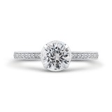Shah Luxury Round Diamond Engagement Ring In 14K White Gold (Semi-Mount) photo