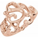 14K Rose Metal Fashion Ring photo