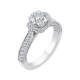 Shah Luxury 14K White Gold Round Diamond Cathedral Style Engagement Ring (Semi-Mount) photo 2