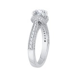 Shah Luxury 14K White Gold Round Diamond Cathedral Style Engagement Ring (Semi-Mount) photo 3